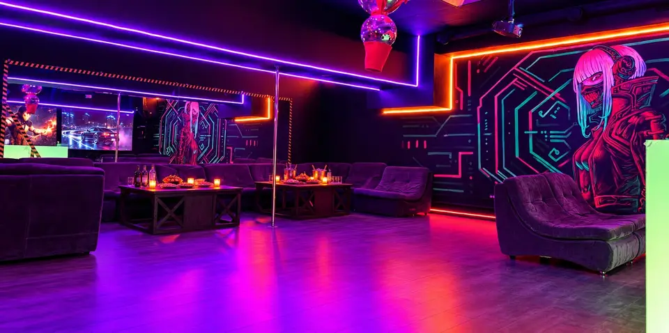 Фото площадки Лофт Cyberpunk с пилоном, караоке и PS 5 на Бауманской: 3