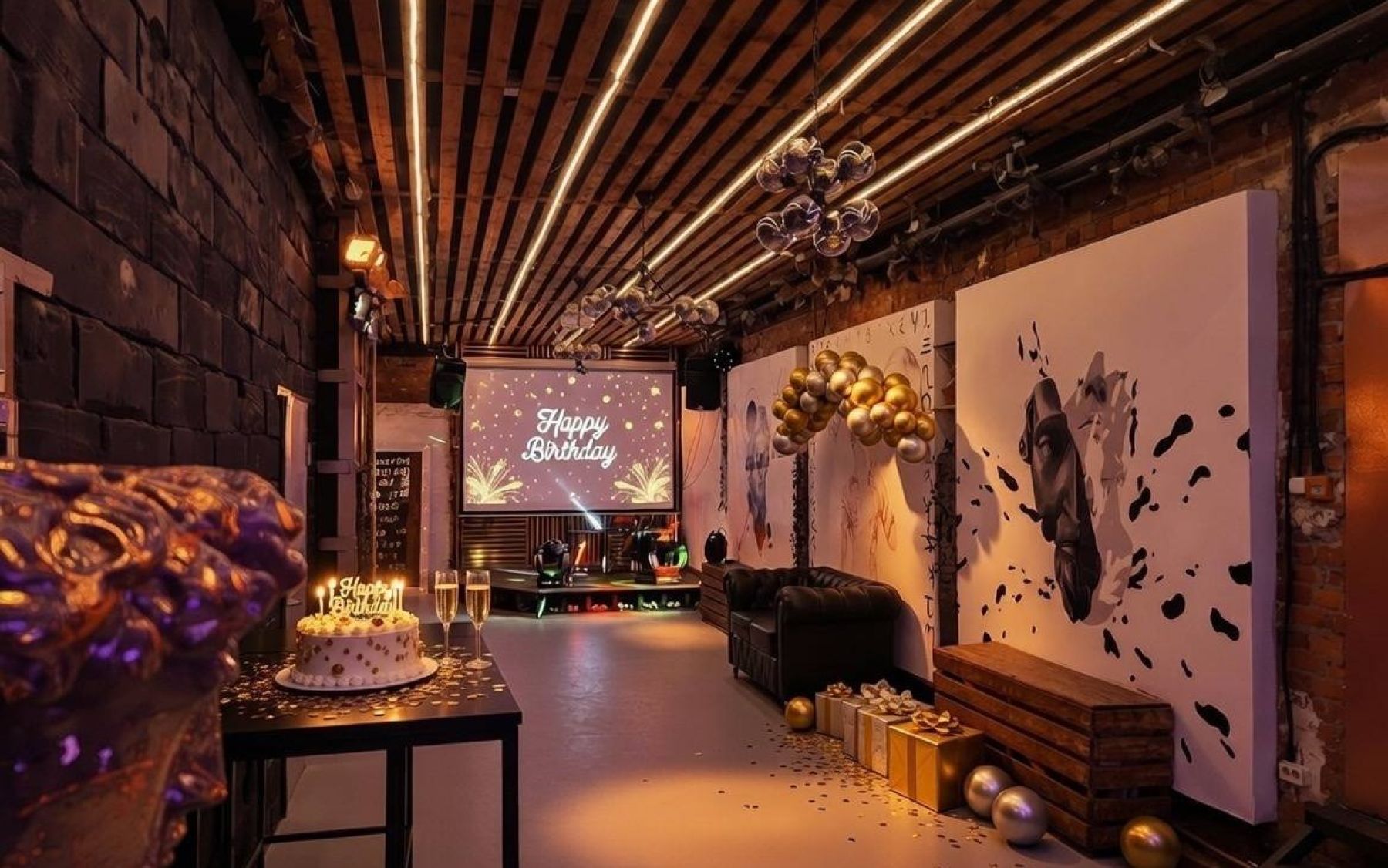 Лофт Олимп в Москве - интерьер с барной стойкой