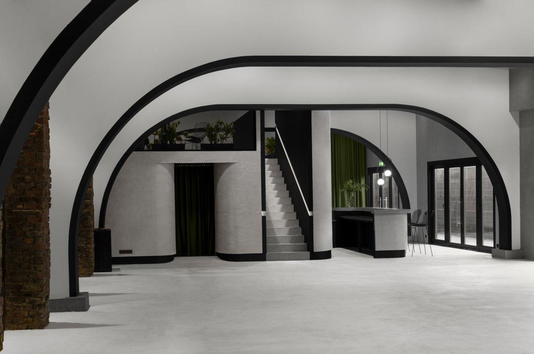 Стильное оформление лофта Grey Green