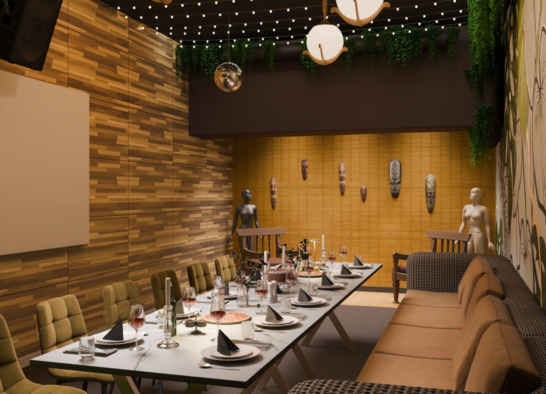 Неоновая подсветка в лофте