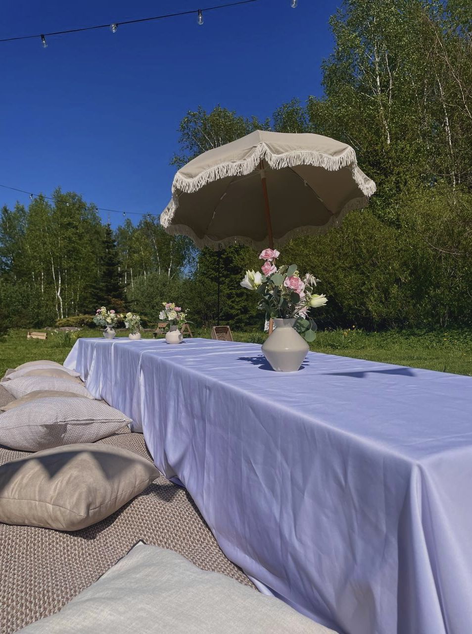 Летняя площадка с мангалом на даче Дрепин