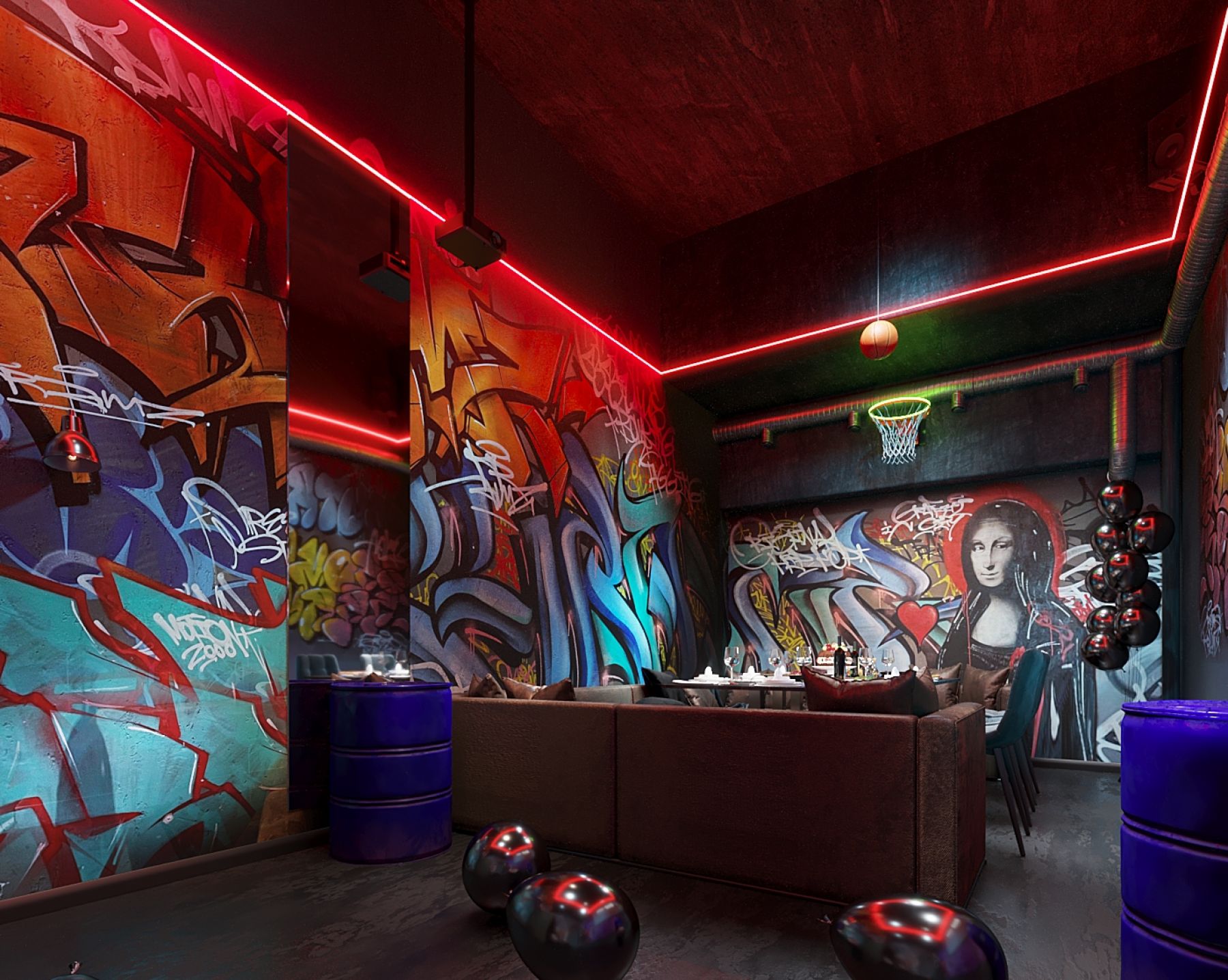 Зона для танцев в Урбан лофте