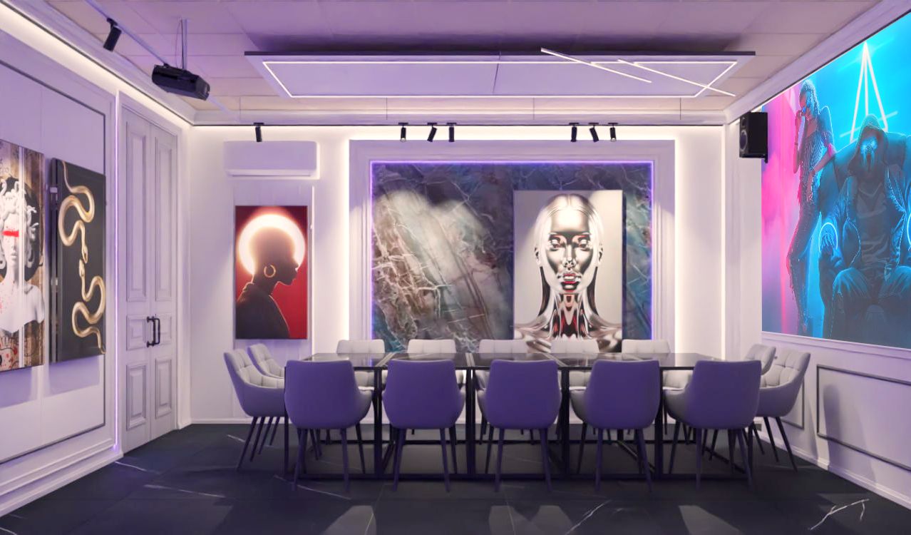 Лаундж-зона неонового лофта