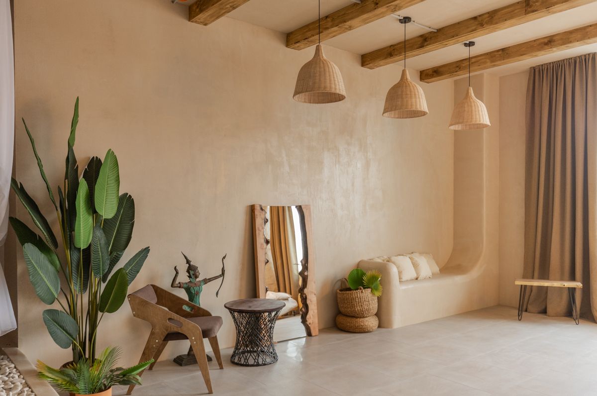 Зал для фотосессий в тропическом стиле