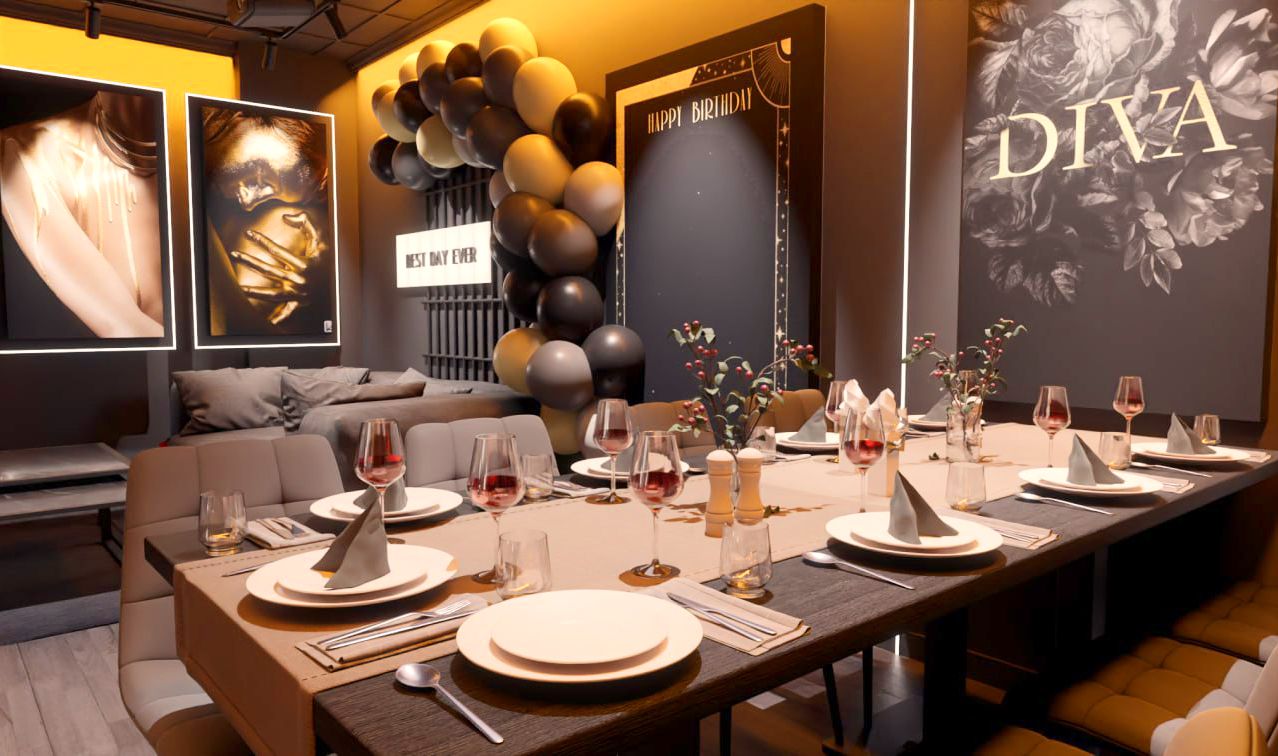 Интерьер лофта Оникс с панорамными окнами