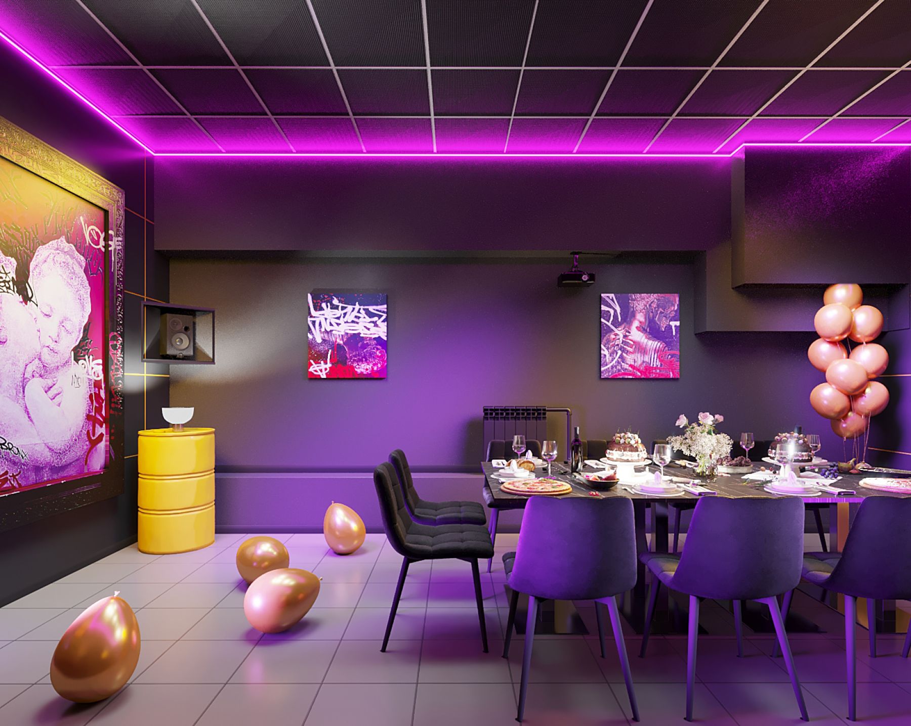 Зона для танцев в лофте Вандал