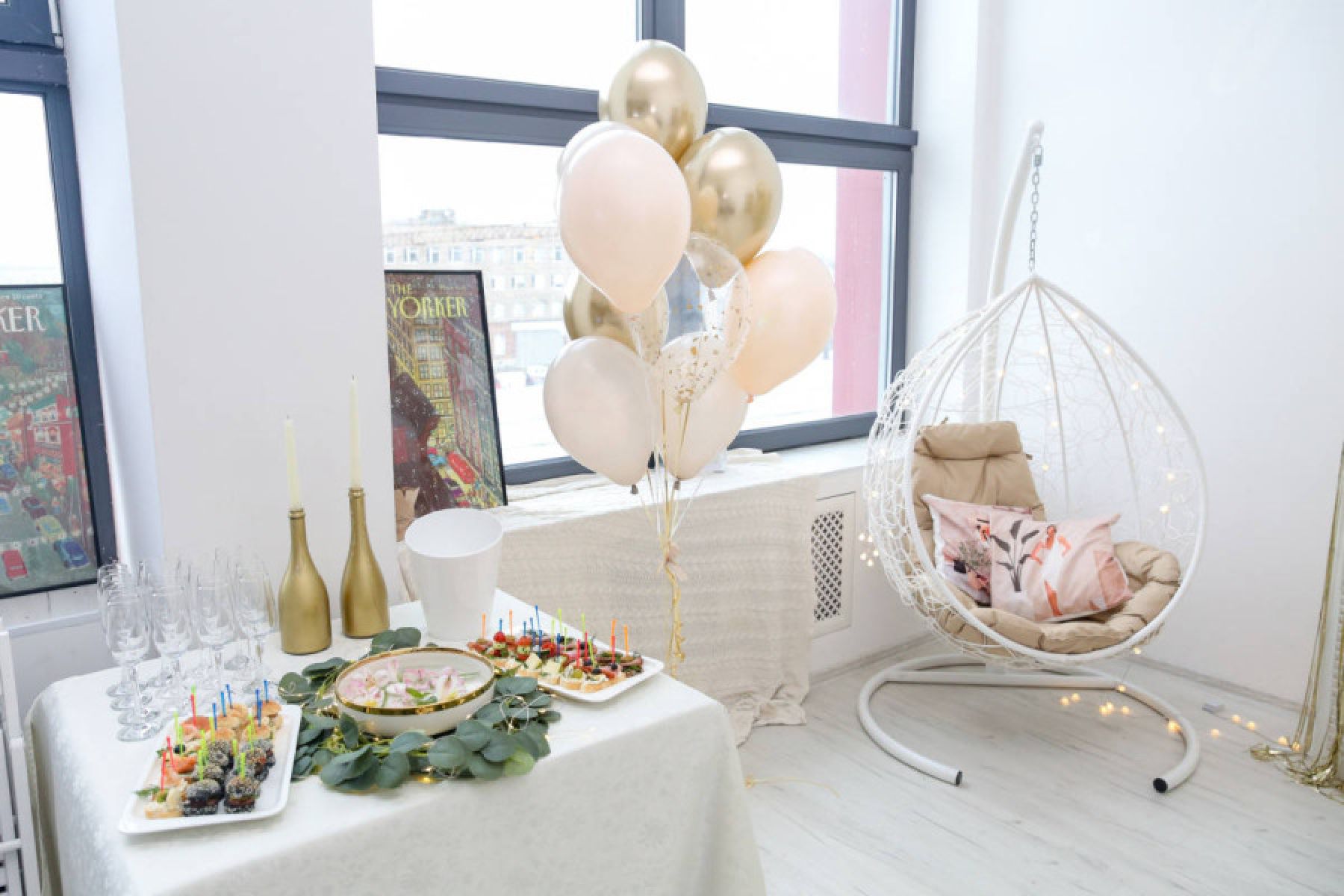 Уютная зона для отдыха в лофте Brooklyn