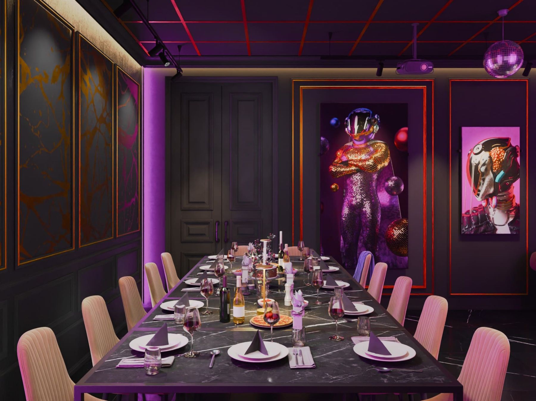 Лофт с верандой на крыше - барная стойка