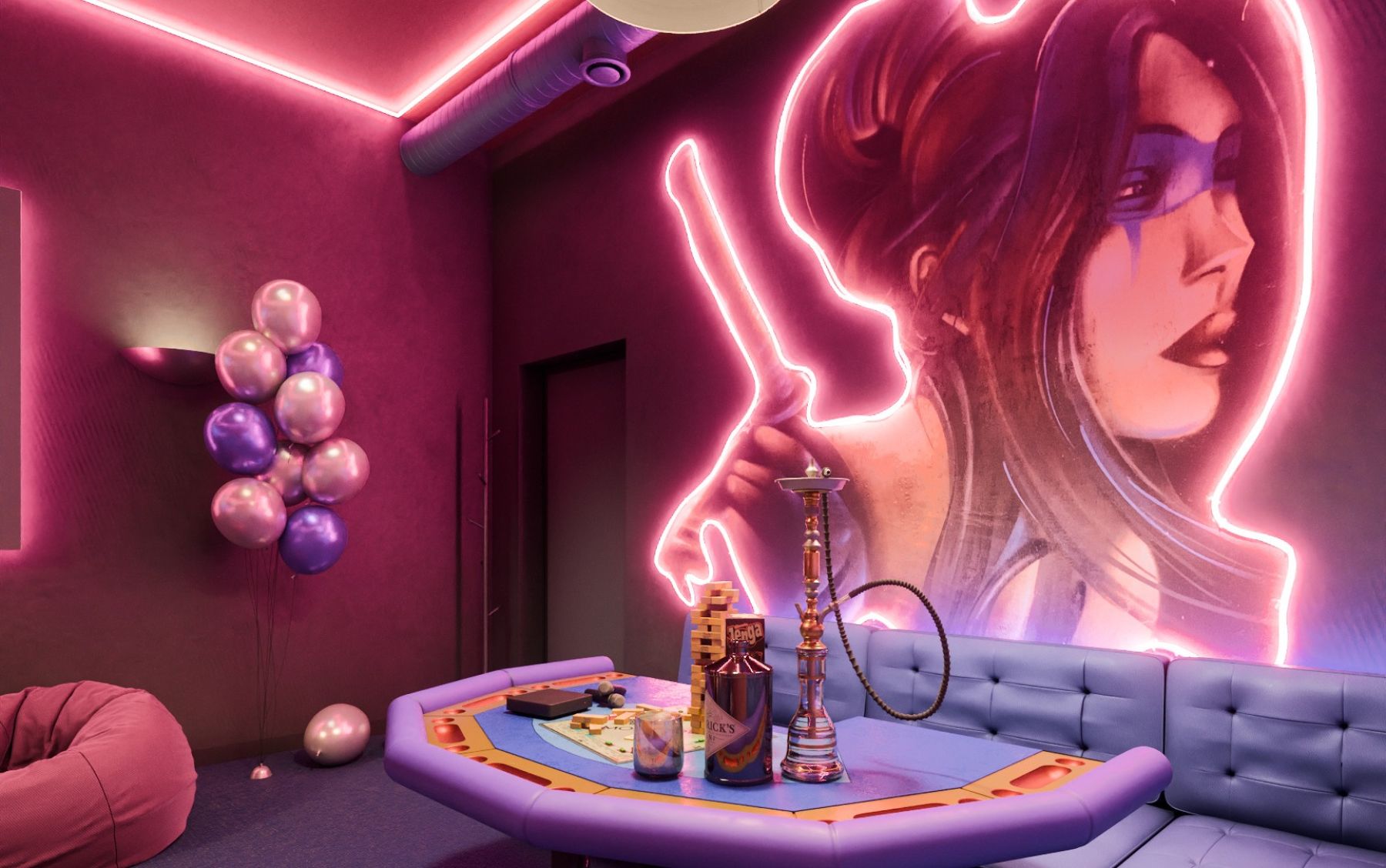 Неоновый Лофт на Бакунинской - интерьер