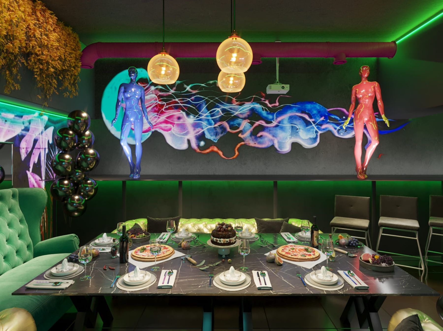 Барная стойка в лофте Disco Spa