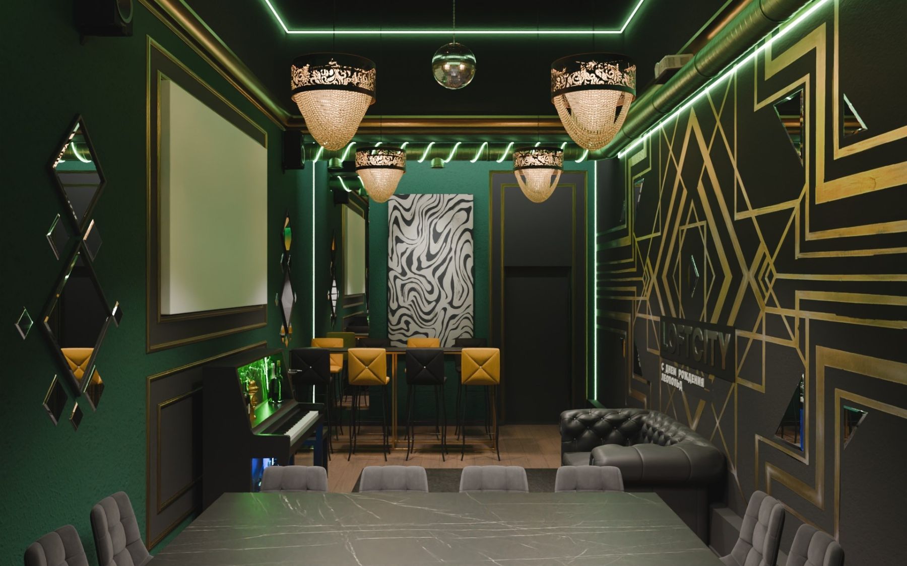 Лофт Гетсби с верандой на крыше в Москве