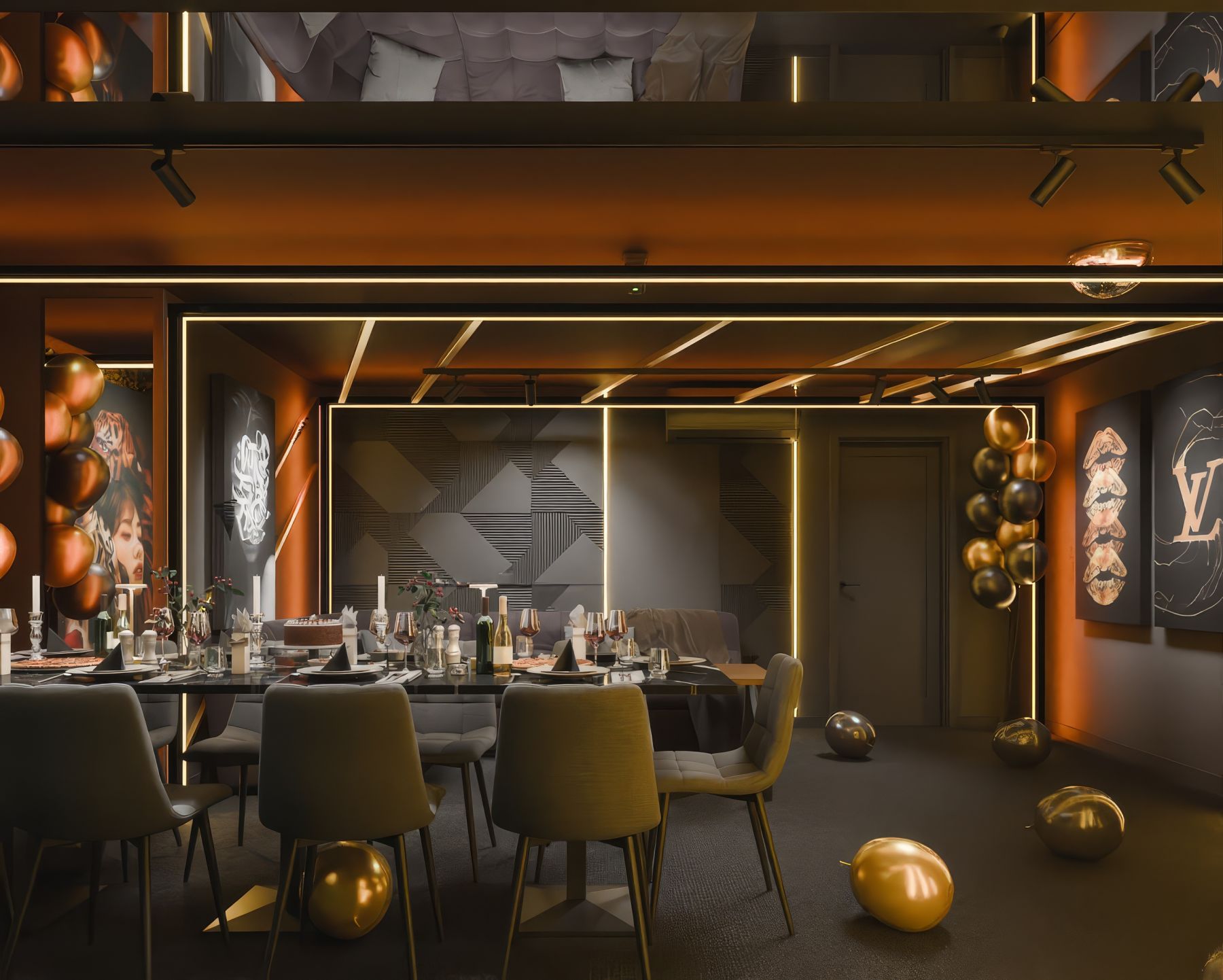 Караоке-зона в лофте для вечеринок