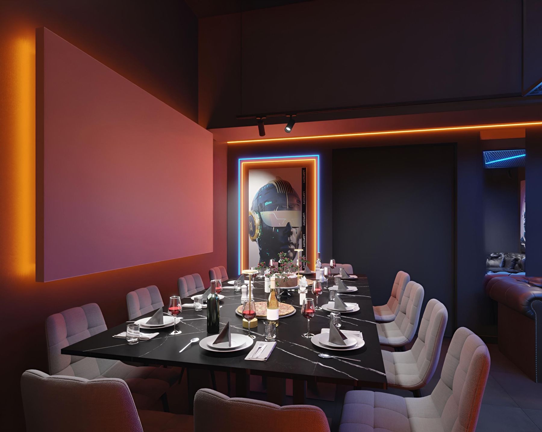 Игровая зона с настольными играми в лофте