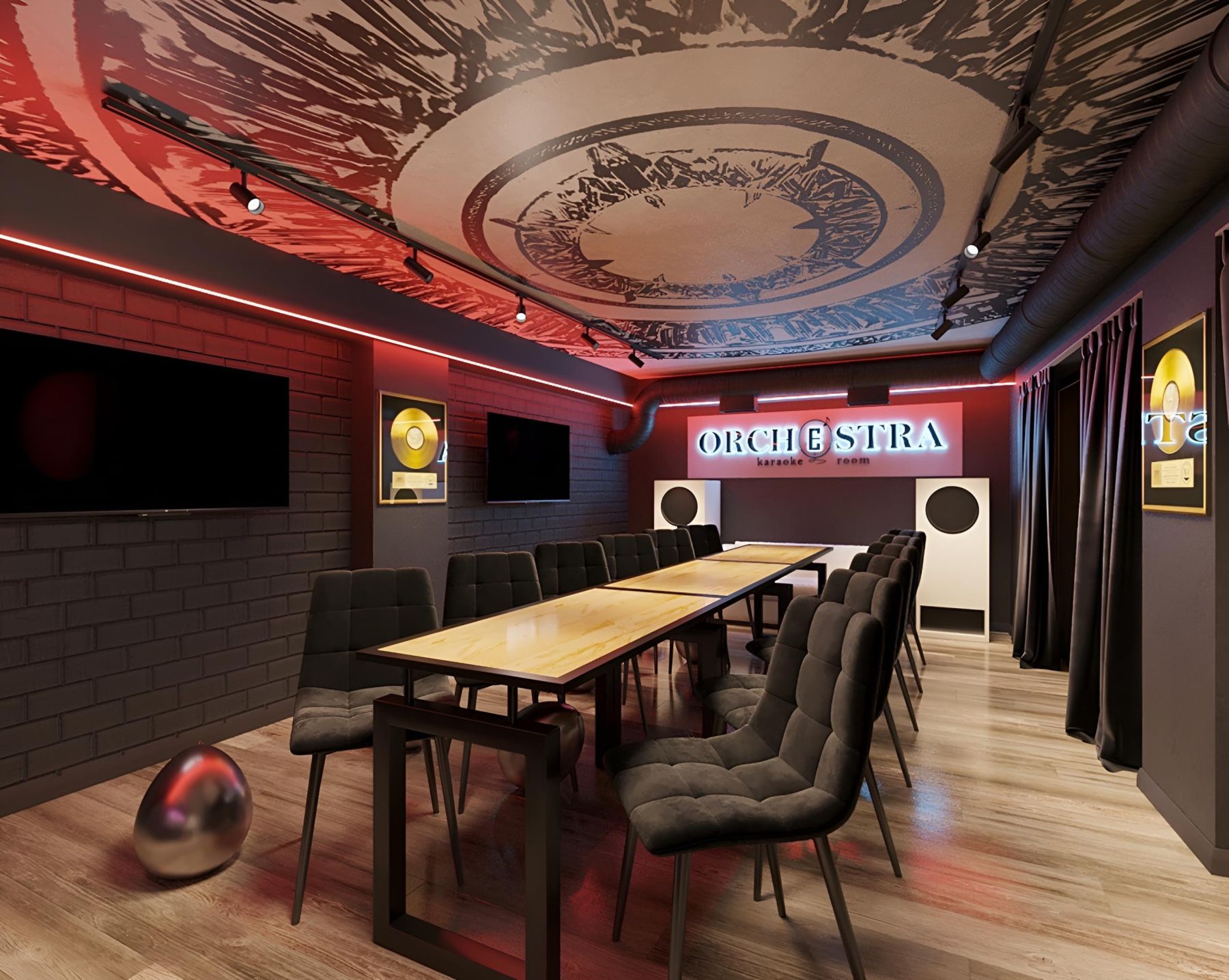 Зона для караоке в лофте