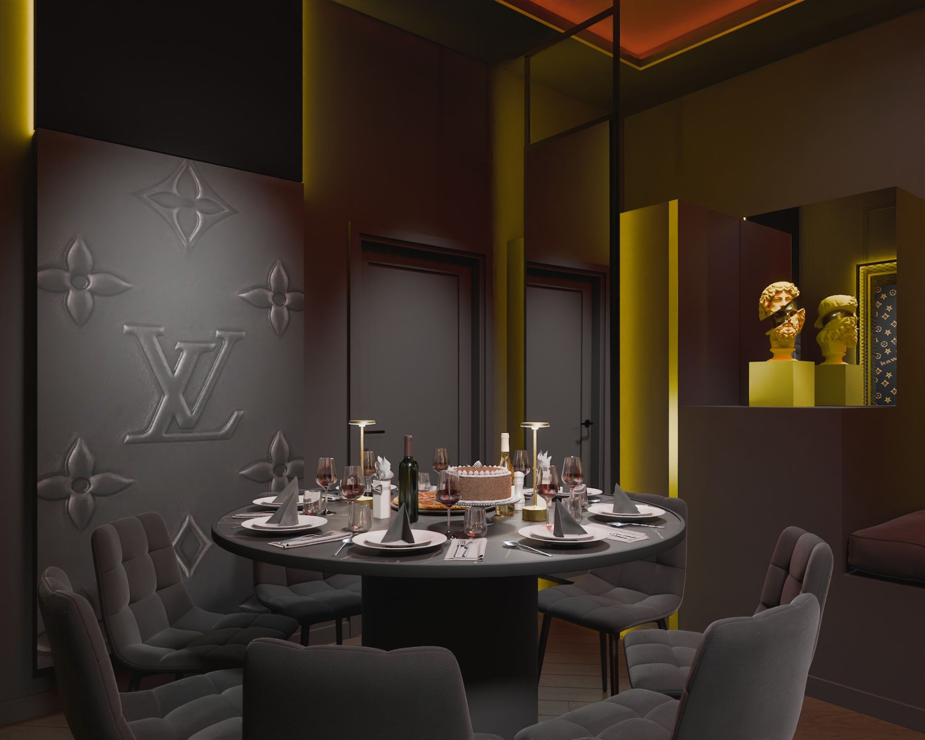 Интерьер лофта с панорамными окнами