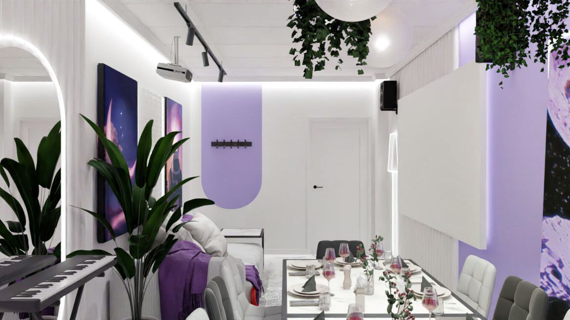 Зона для танцев с неоновой подсветкой