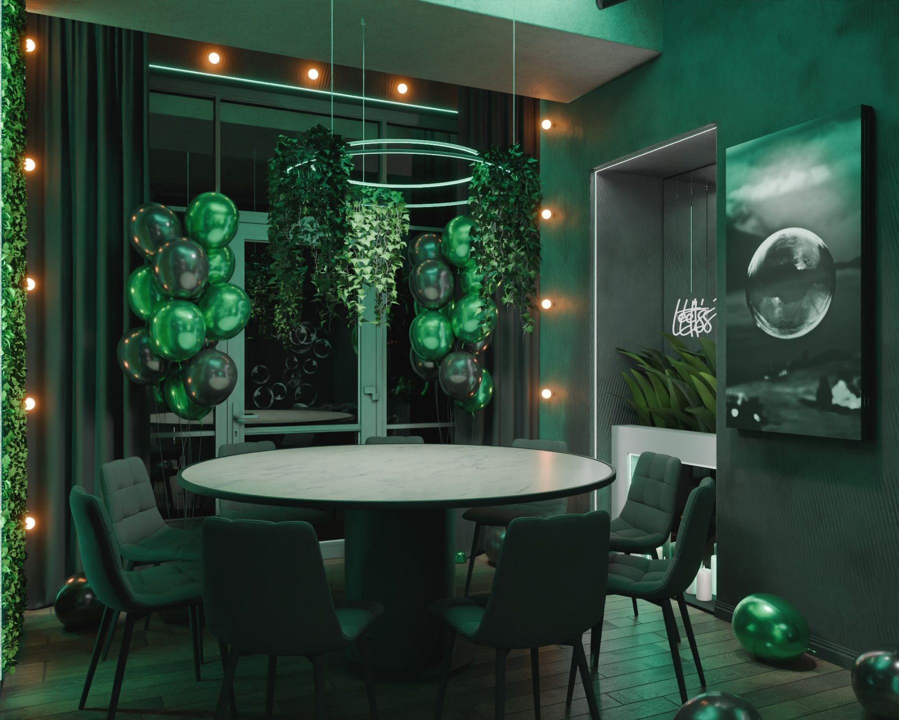 Зона отдыха в лофте с мягкой мебелью