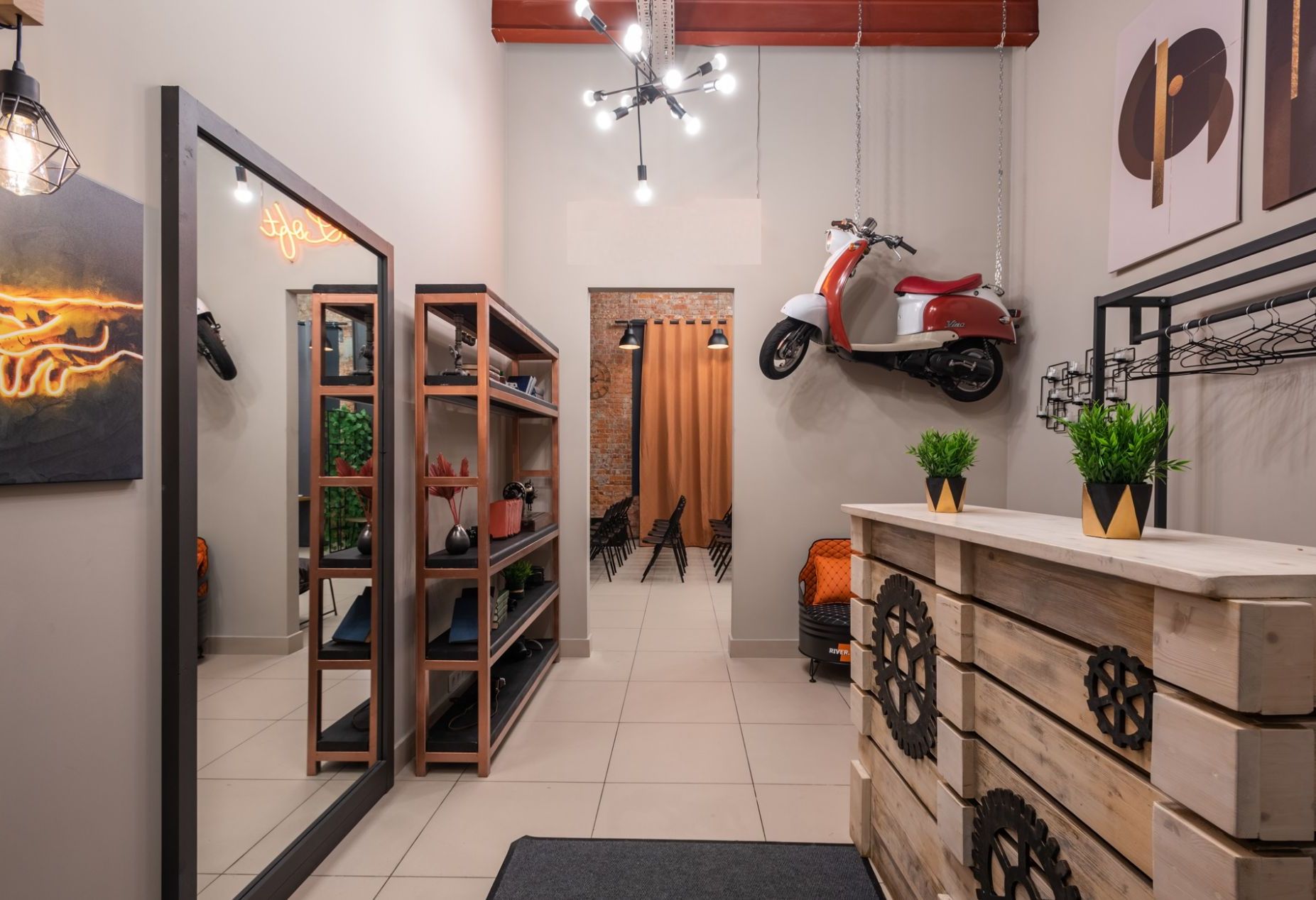 Кухня лофта River для мероприятий