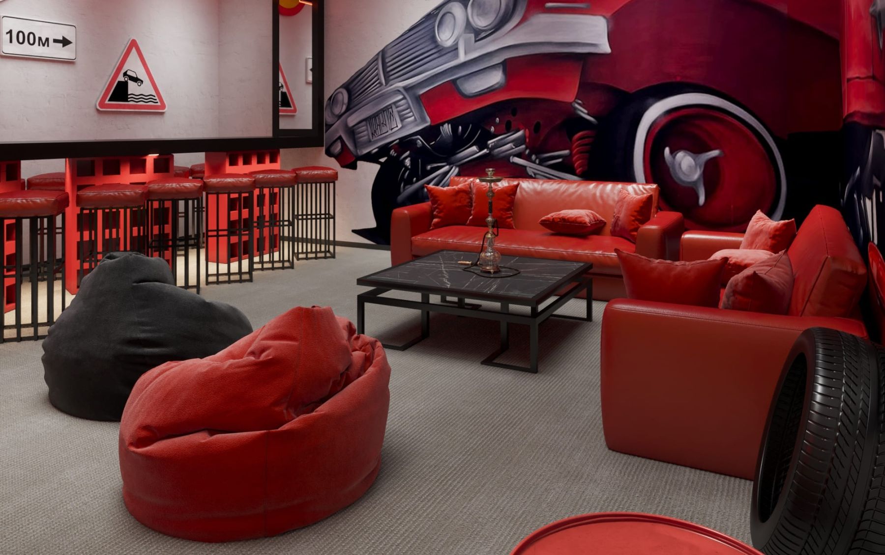 Лофт в стиле Форсаж на Бауманской - интерьер