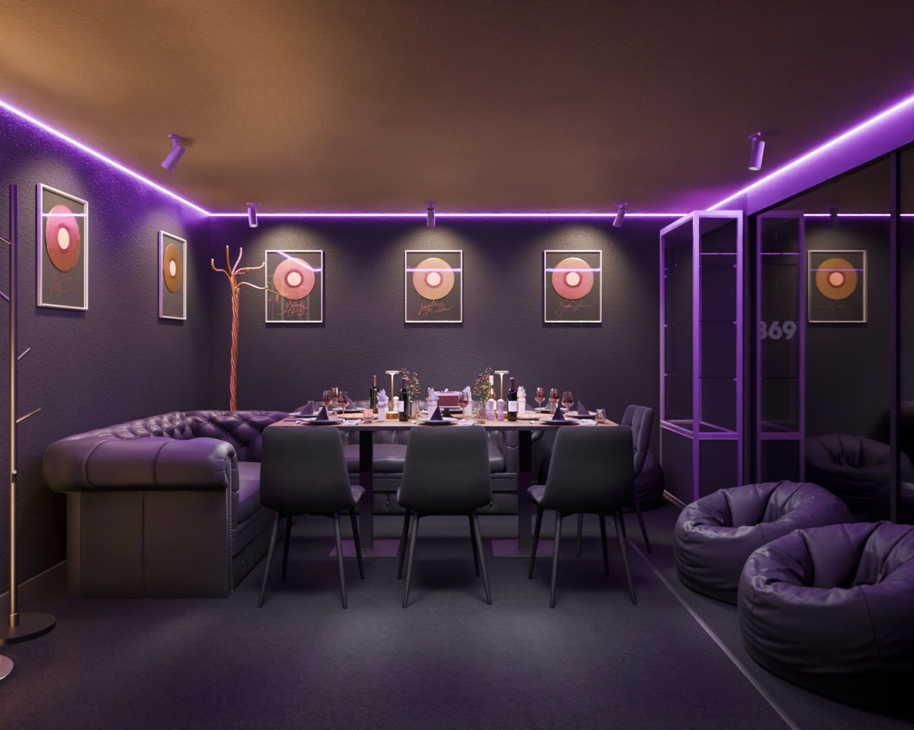 Дизайнерский интерьер лофта для праздников