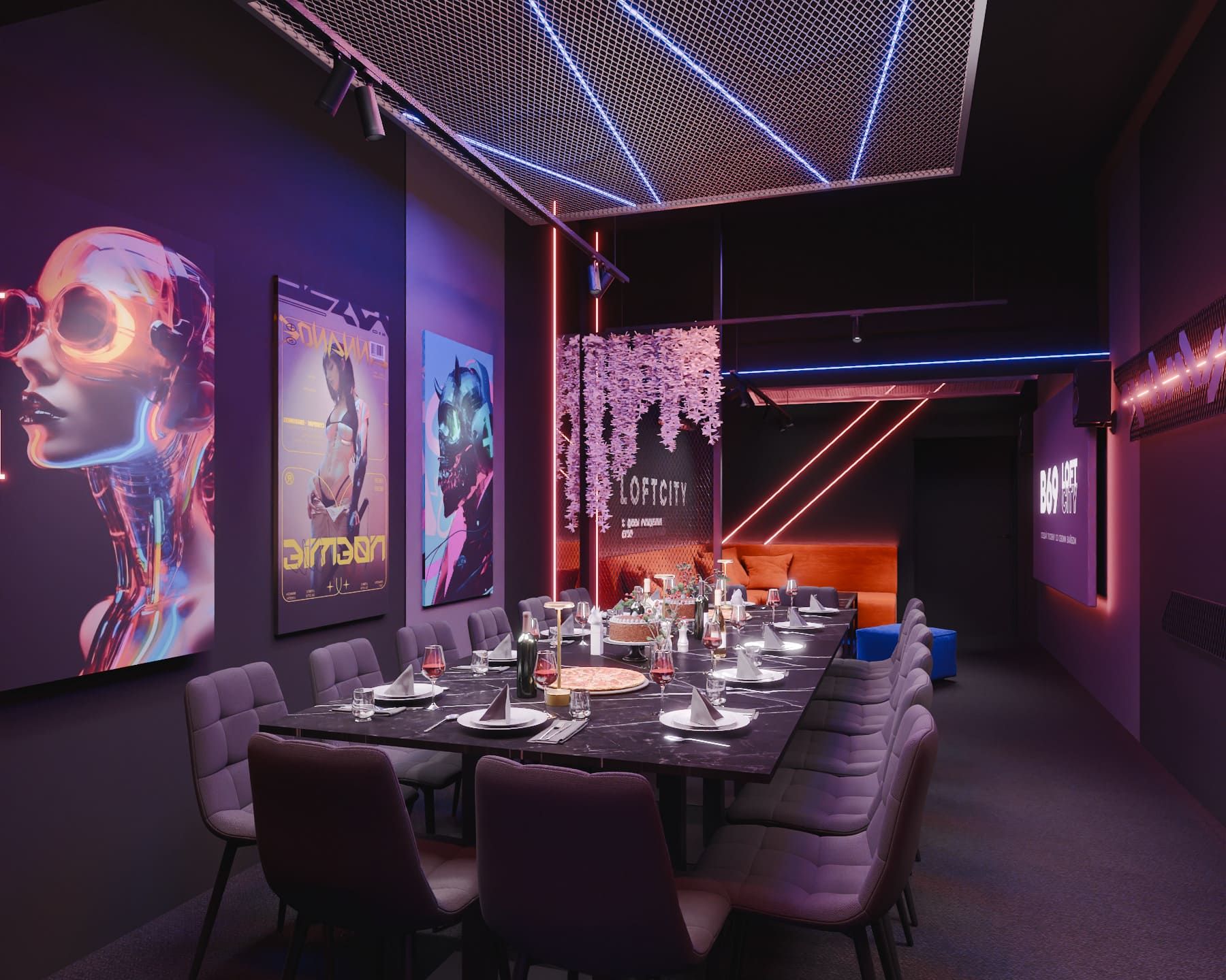 Лаундж-зона в лофте для геймеров