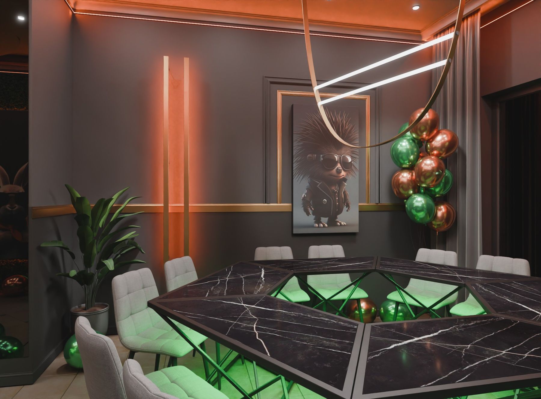 Зона караоке в футуристическом лофте