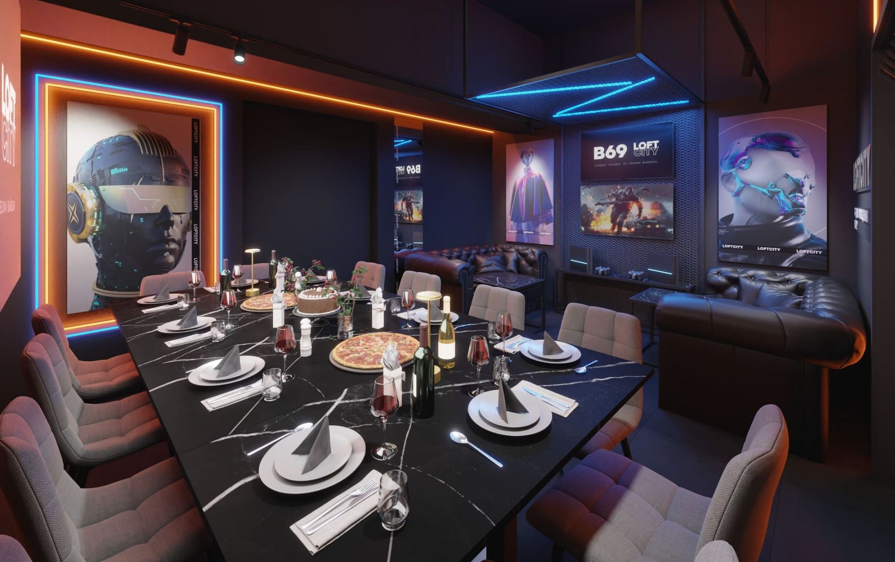 Геймерский лофт на Бауманской - интерьер