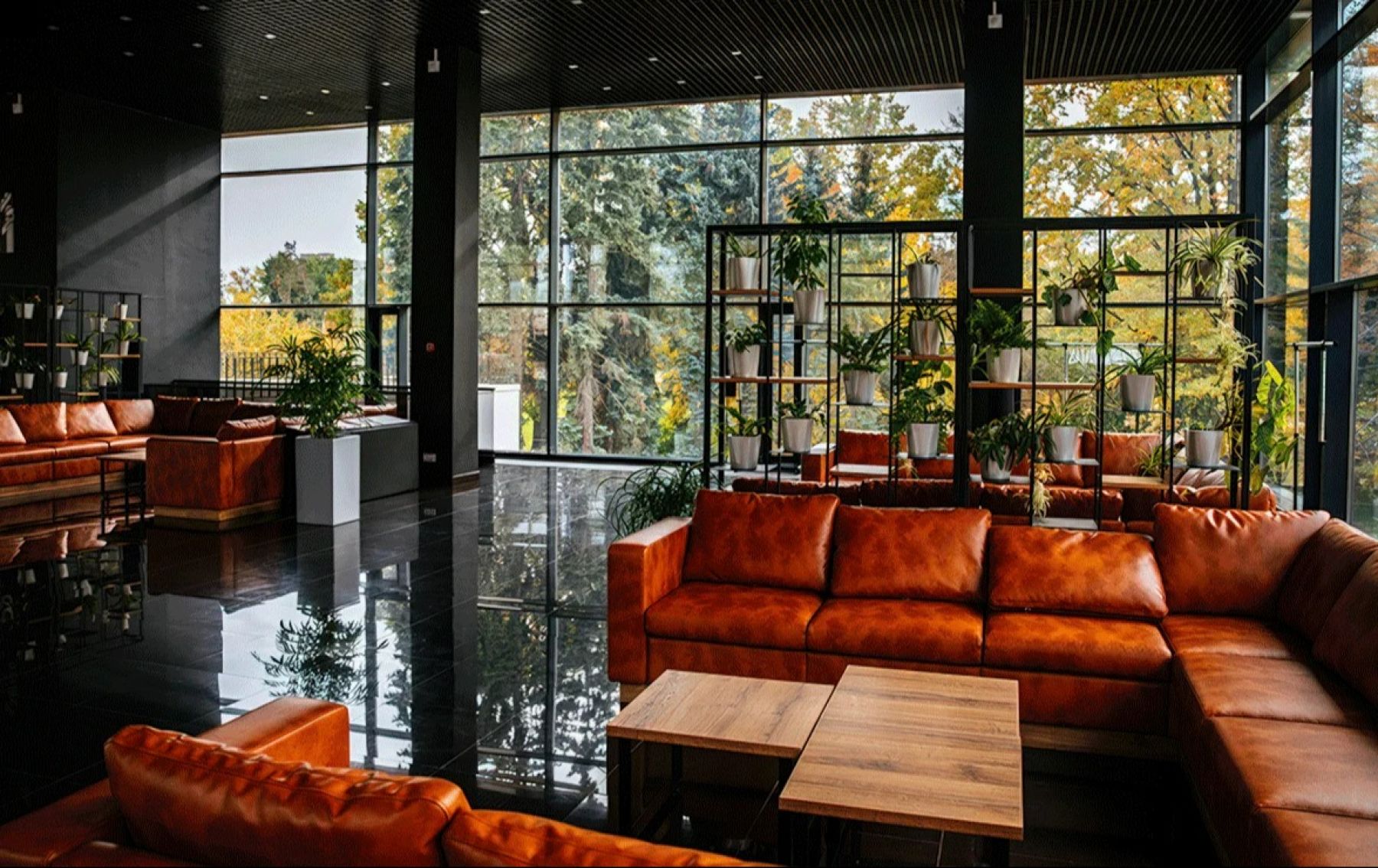 Бизнес-лаунж с панорамными окнами